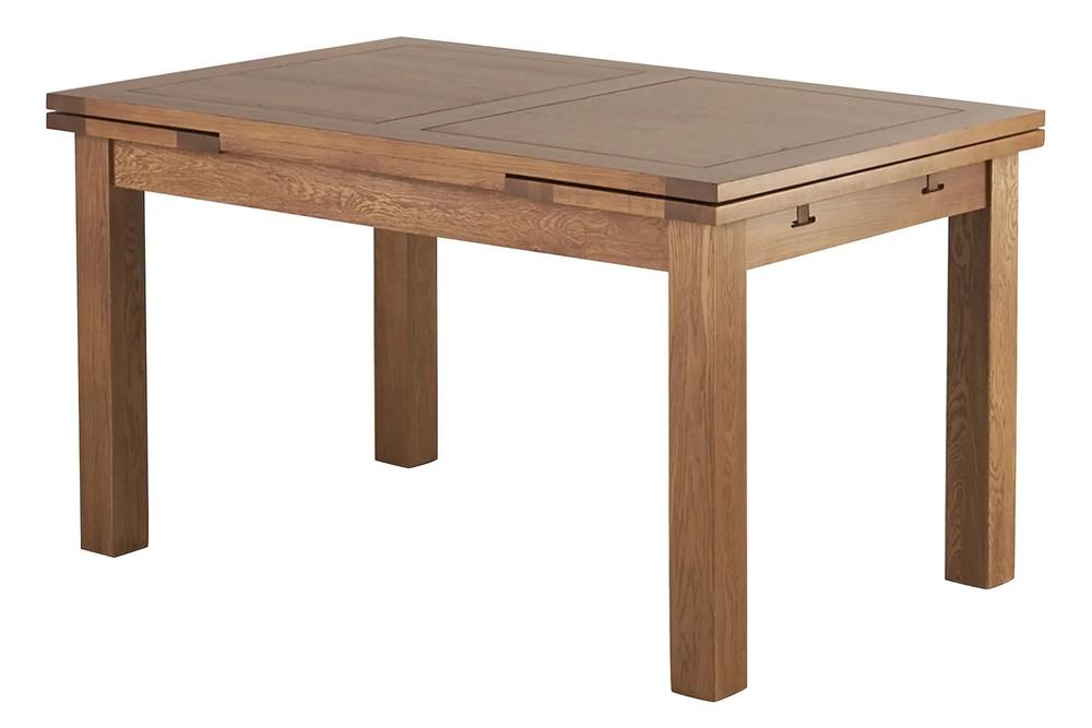 Lot 359  
            Birmingham SR104 - Collection or Optional Delivery Available 

                
OAK FURNITURELAND 3FT X 3FT RUSTIC OAK EXT. DINING TABLE ORIGINAL RRP £274.50