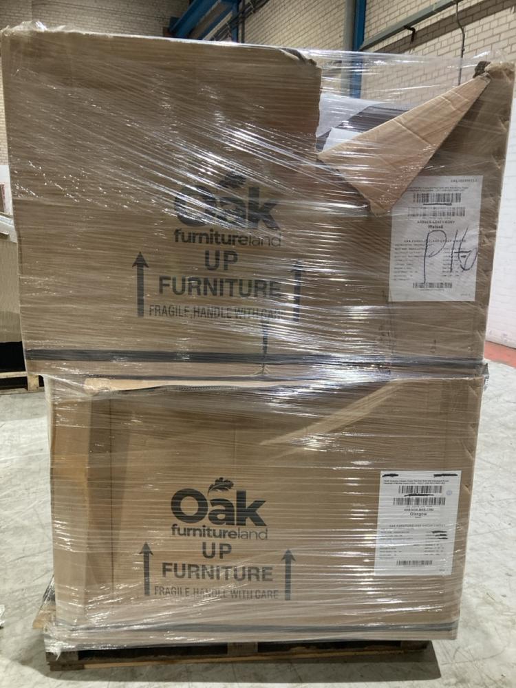 Lot 375  
            Birmingham SR104 - Collection or Optional Delivery Available 

                
PALLET OF OAK FURNITURELAND PARTS TO INCLUDE ARABELLA 3 SEATER POWER RECLINER SOF...