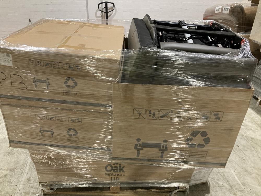 Lot 380  
            Birmingham SR104 - Collection or Optional Delivery Available 

                
PALLET OF OAK FURNITURELAND PARTS TO INCLUDE BRUNEL 2 SEATER RECLINER SOFA IN STO...