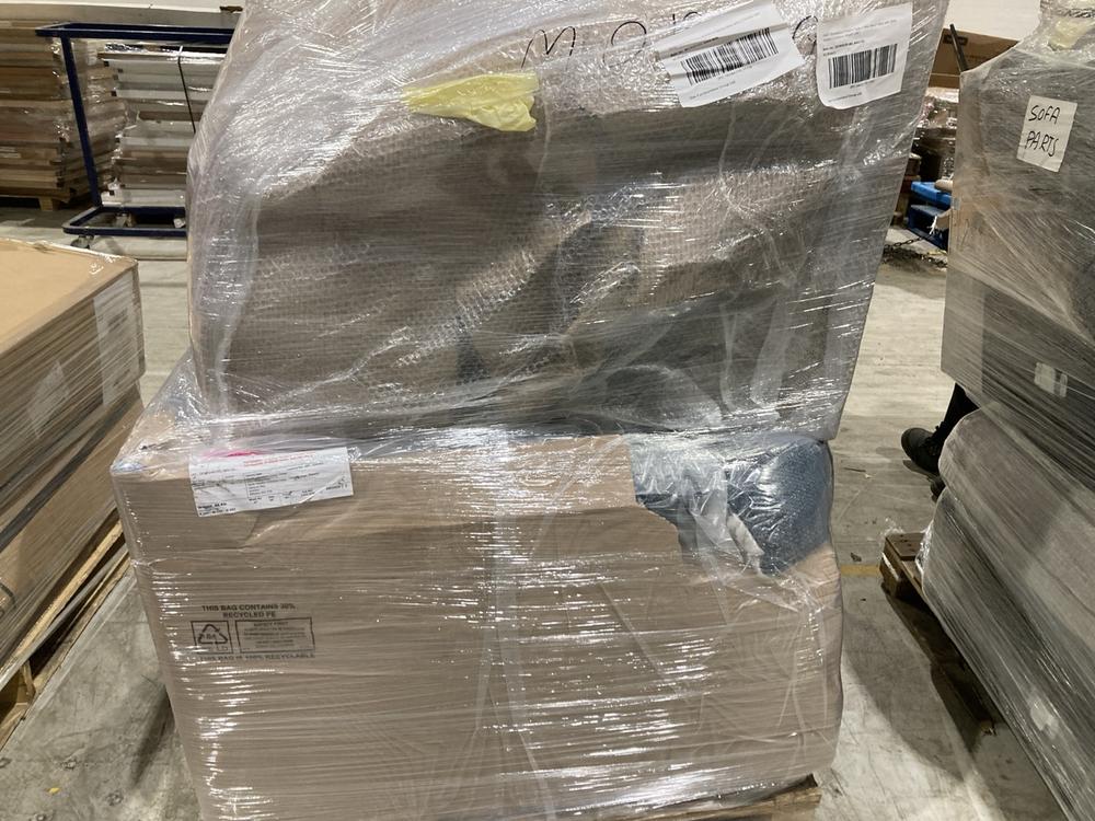 Lot 391  
            Birmingham SR104 - Collection or Optional Delivery Available 

                
PALLET OF OAK FURNITURELAND PARTS TO INCLUDE MORGAN LEFT ARM MODULE IN SANTOS MIN...