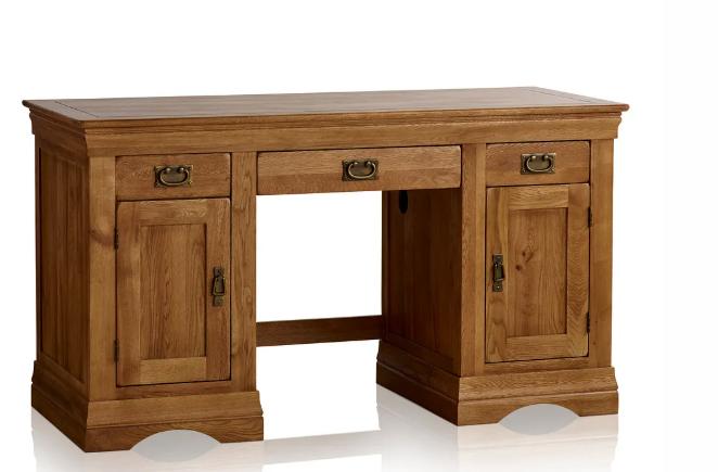 Lot 56  
            Birmingham SR104 - Collection or Optional Delivery Available 

                
OAK FURNITURELAND FRENCH FARMHOUSE RUSTIC SOLID OAK COMPUTER DESK ORIGINAL RRP £5...