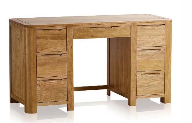 Lot 57  
            Birmingham SR104 - Collection or Optional Delivery Available 

                
OAK FURNITURELAND ROMSEY NATURAL SOLID OAK COMPUTER DESK ORIGINAL RRP £649.99