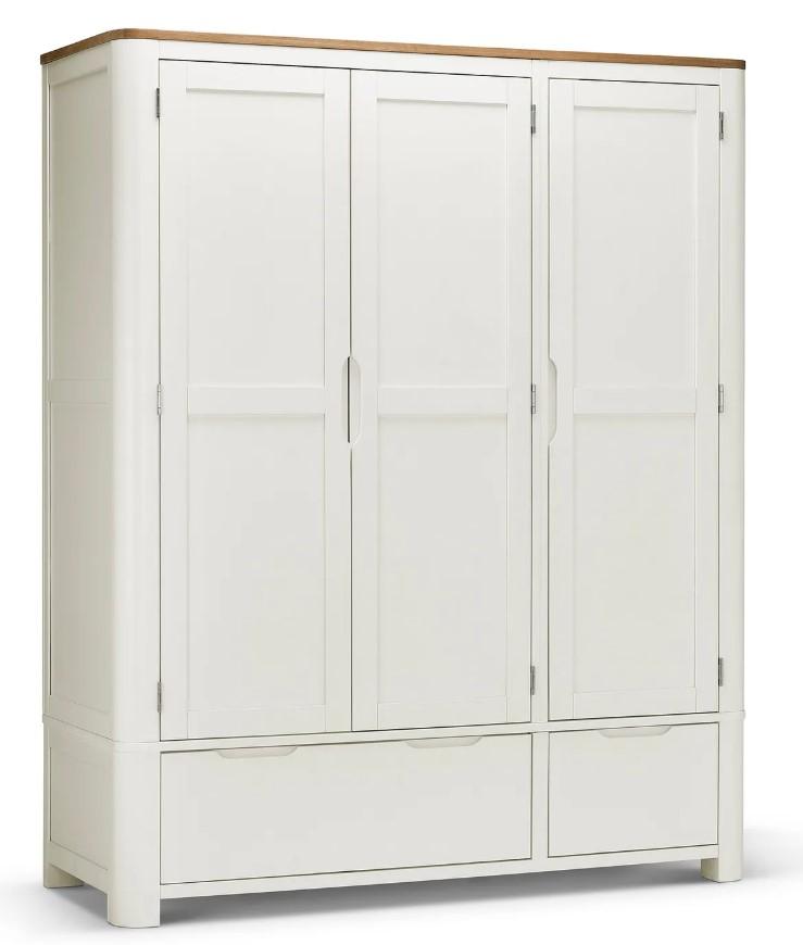 Lot 64  
            Birmingham SR104 - Collection or Optional Delivery Available 

                
OAK FURNITURELAND HOVE NATURAL OAK AND PAINTED TRIPLE WARDROBE ORIGINAL RRP £1,49...