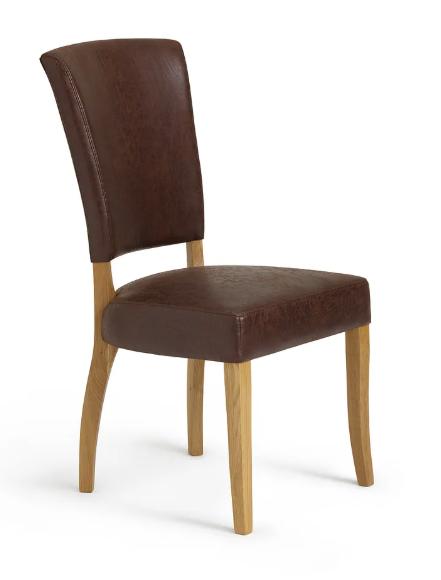 Lot 71  
            Birmingham SR104 - Collection or Optional Delivery Available 

                
OAK FURNITURELAND CURVE BROWN ANTIQUED FABRIC DINING CHAIR ORIGINAL RRP £120