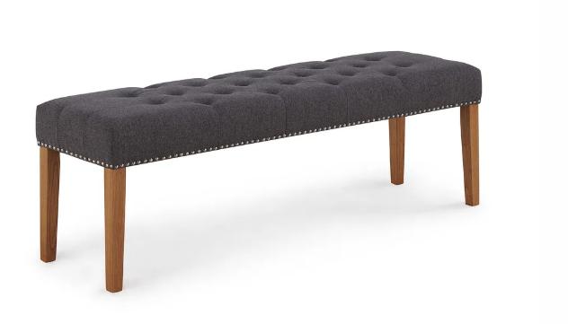 Lot 77  
            Birmingham SR104 - Collection or Optional Delivery Available 

                
OAK FURNITURELAND VIVIEN NATURAL OAK AND GREY FABRIC BENCH ORIGINAL RRP £250