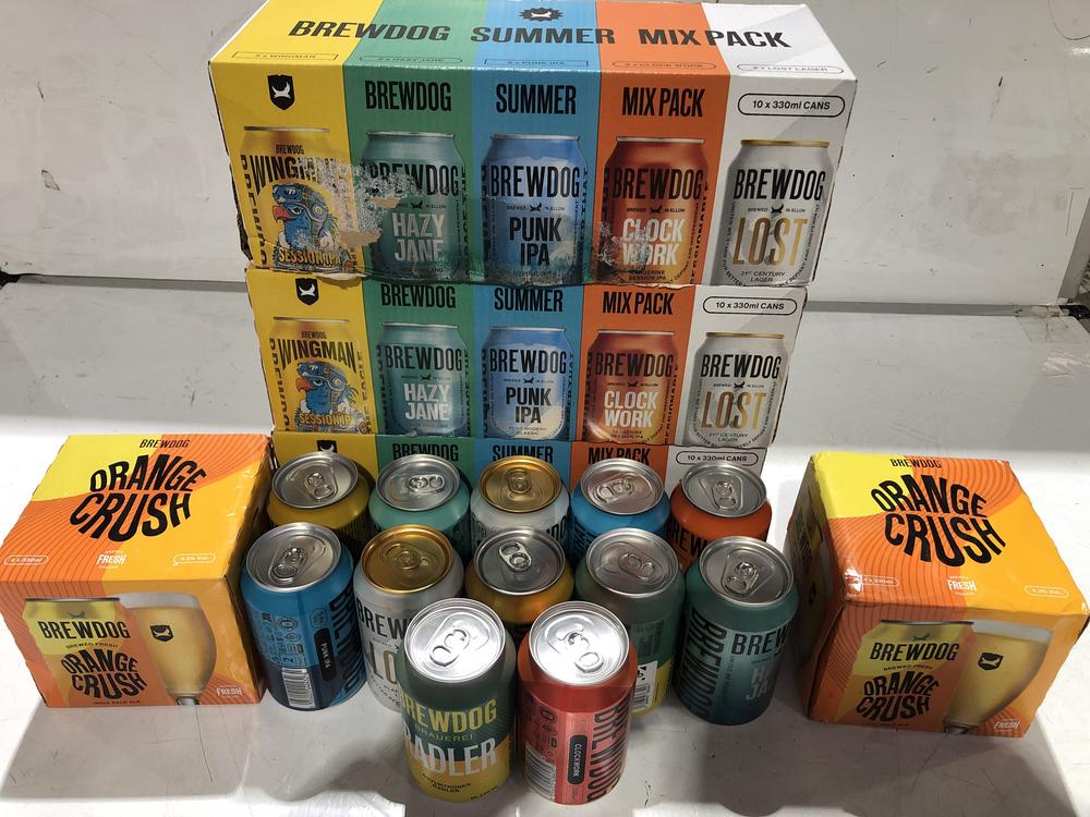 Lot 18  
            BIRMINGHAM SR110 - COLLECTION ONLY 

                
48 X CANS OF MIXED BREWDOG ALCOHOLIC DRINKS TO INCLUDE MULTIPLE FLAVOURS TANGERIN...