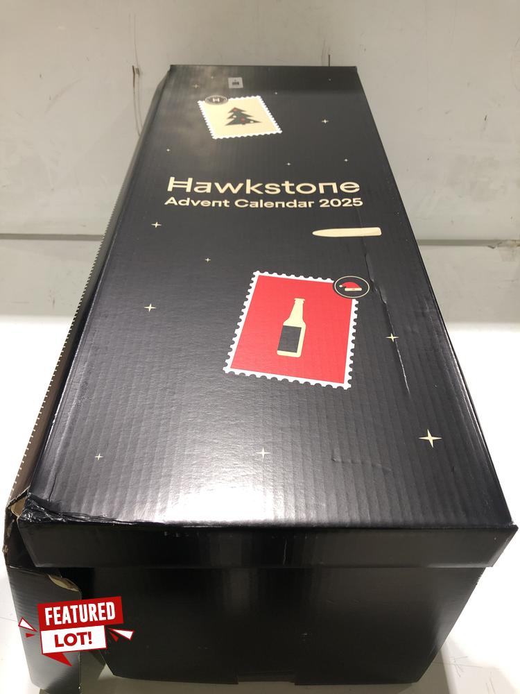 Lot 1  
            BIRMINGHAM SR110 - COLLECTION ONLY 

                
1 X OF HAWKSTONE ADVENT CALENDAR 2025 TO INCLUDE HAWKSTONE LAGER 4.8% VOL 330ML B...