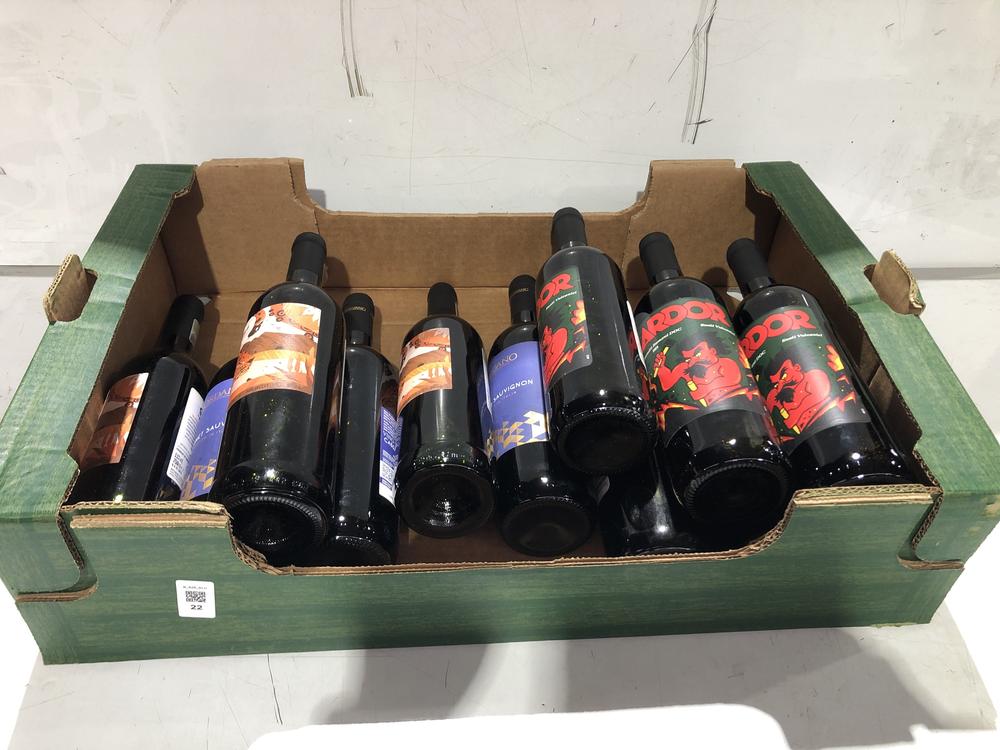 Lot 22  
            BIRMINGHAM SR110 - DELIVERY OR COLLECTION 

                
12 X BOTTLES OF MIXED RED WINE TO INCLUDE ARDOR 2024 12% VOL 750ML RED WINE.(18+....
