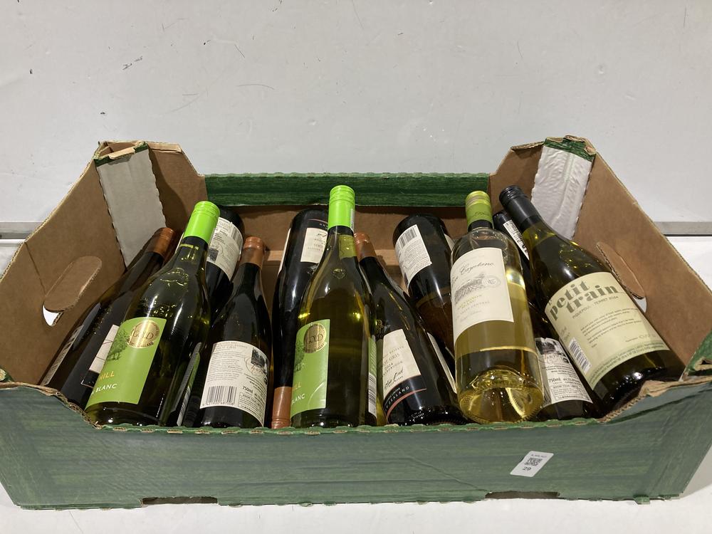 Lot 29  
            BIRMINGHAM SR110 - DELIVERY OR COLLECTION 

                
12 X BOTTLES OF MIXED WINE TO INCLUDE LITTLE HILL SAUVIGION BLANC 11% VOL 750ML W...