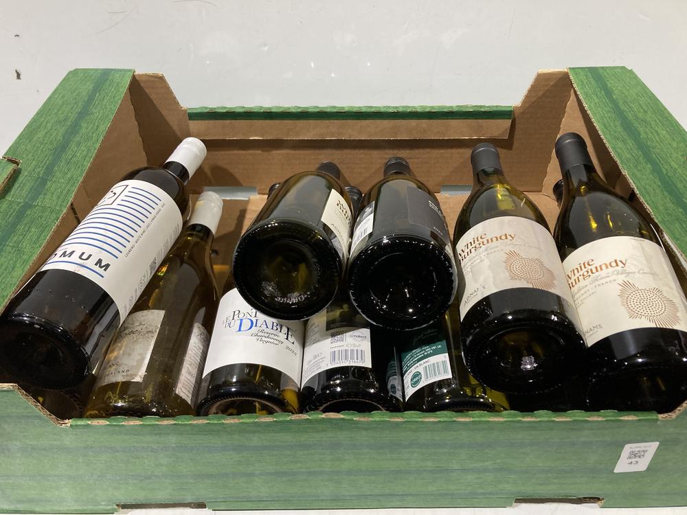 Lot 43  
            BIRMINGHAM SR110 - DELIVERY OR COLLECTION 

                
12 X BOTTLES OF MIXED WINE TO INCLUDE WHITE BURGUNDY 13.5% VOL 750ML WHITE WINE.(...