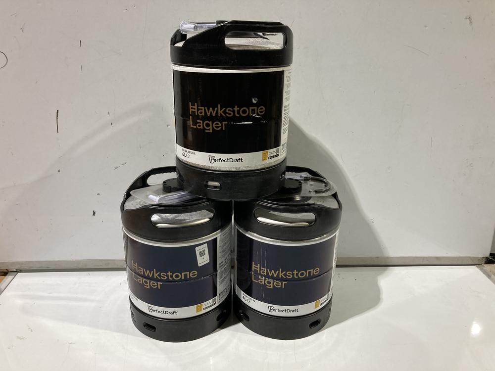Lot 45  
            BIRMINGHAM SR110 - COLLECTION ONLY 

                
3 X KEGS OF HAWKSTONE LAGER 4.8% VOL 6000ML BEER.(18+. ID WILL BE REQUIRED UPON C...