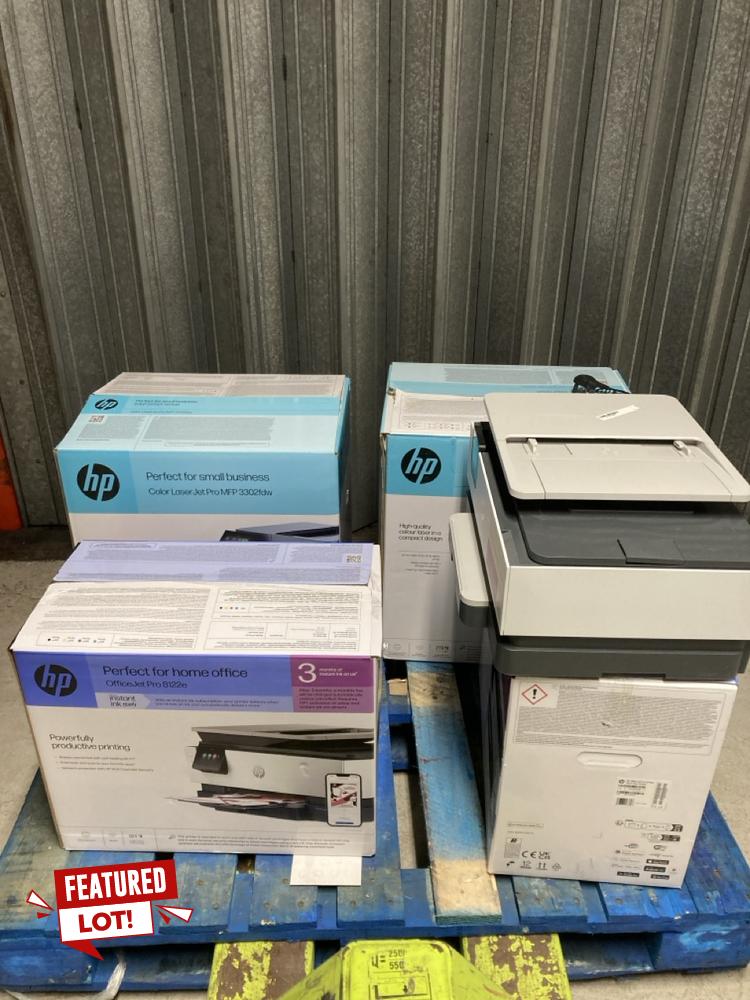 Lot 25  
            Birmingham Premium - Collection or Optional Delivery Available 

                
4 X PRINTERS TO INCLUDE HP (ORIGINAL RRP - £900). [JPTB7000] (KERBSIDE PALLET DEL...