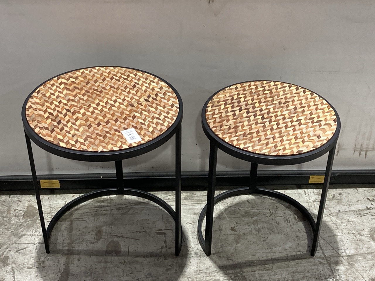 Lot 143  
            Birmingham - Collection or Delivery 

                
DAVID PHILLIPS R/HALLE NEST OF SIDE TABLES IN BROWN/BLACK IR-33502D ORIGINAL RRP ...