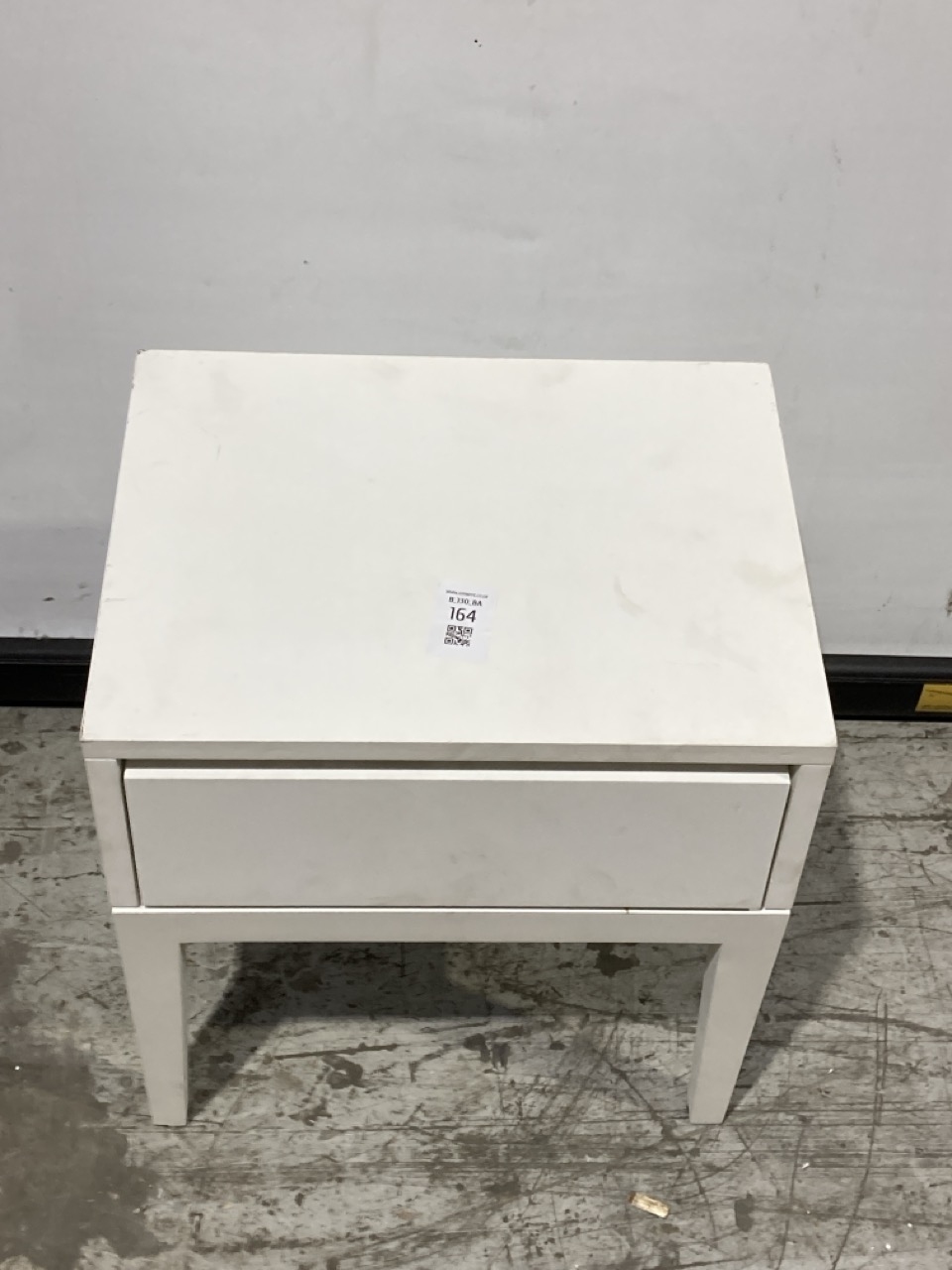 Lot 164  
            Birmingham - Collection or Delivery 

                
DAVID PHILLIPS R/VALENTINE 1DRW BEDSIDE TABLE IN WHITE IR-25794D ORIGINAL RRP £149