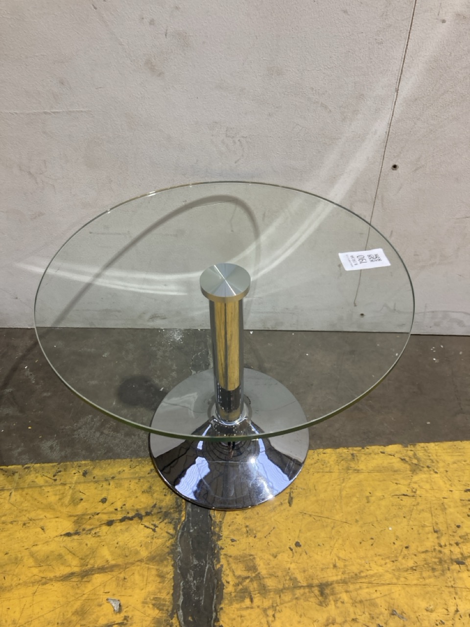 Lot 190  
            Birmingham - Collection Only 

                
DAVID PHILLIPS R/LINCOLN LAMP TABLE GLASS TOP/STEEL BASE IR-03145D ORIGINAL RRP £89