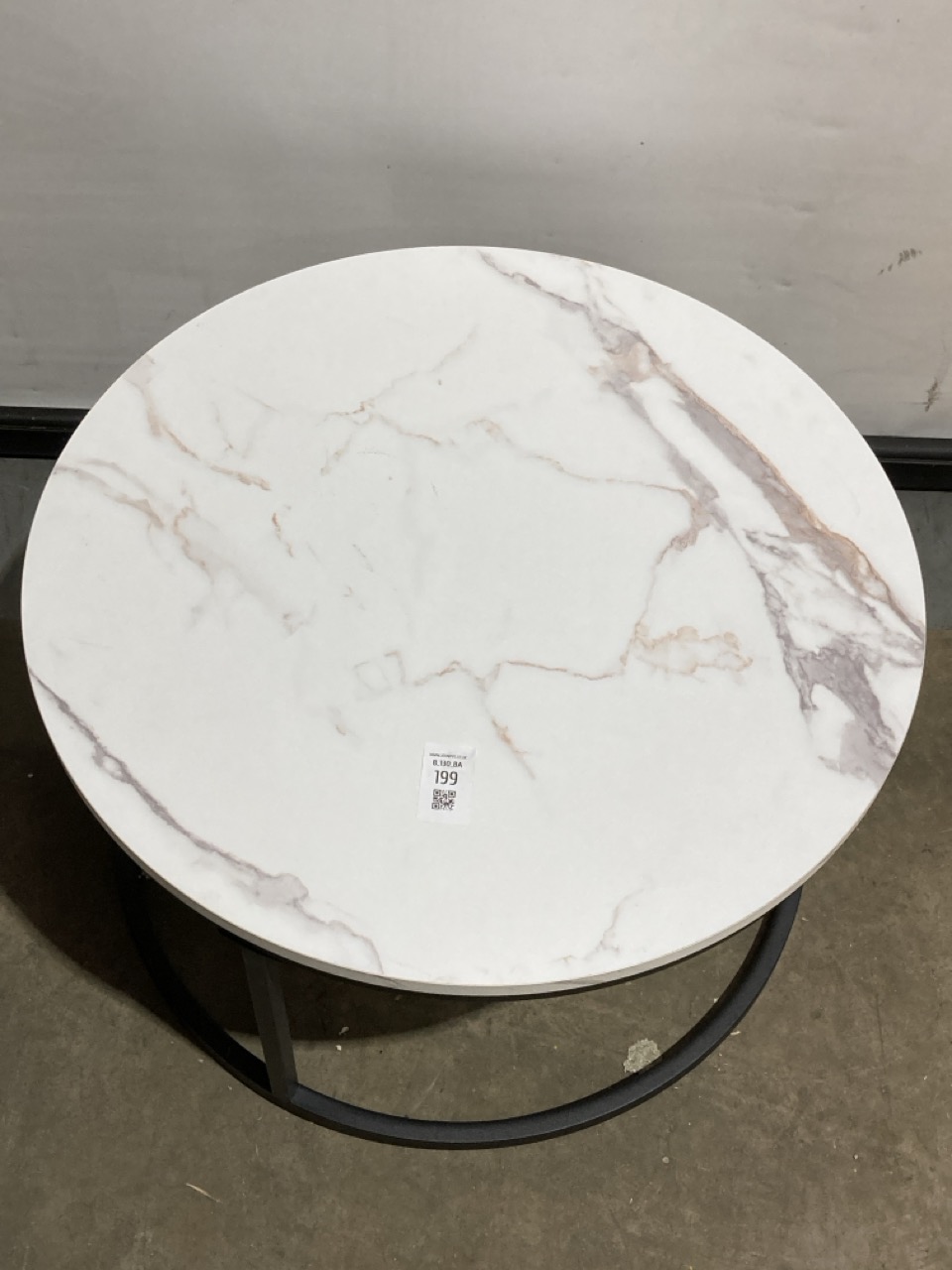 Lot 199  
            Birmingham - Collection or Delivery 

                
DAVID PHILLIPS R/ROTH COFFEE TABLE IN WHITE MARBLE/BLACK IN-39144D ORIGINAL RRP £209