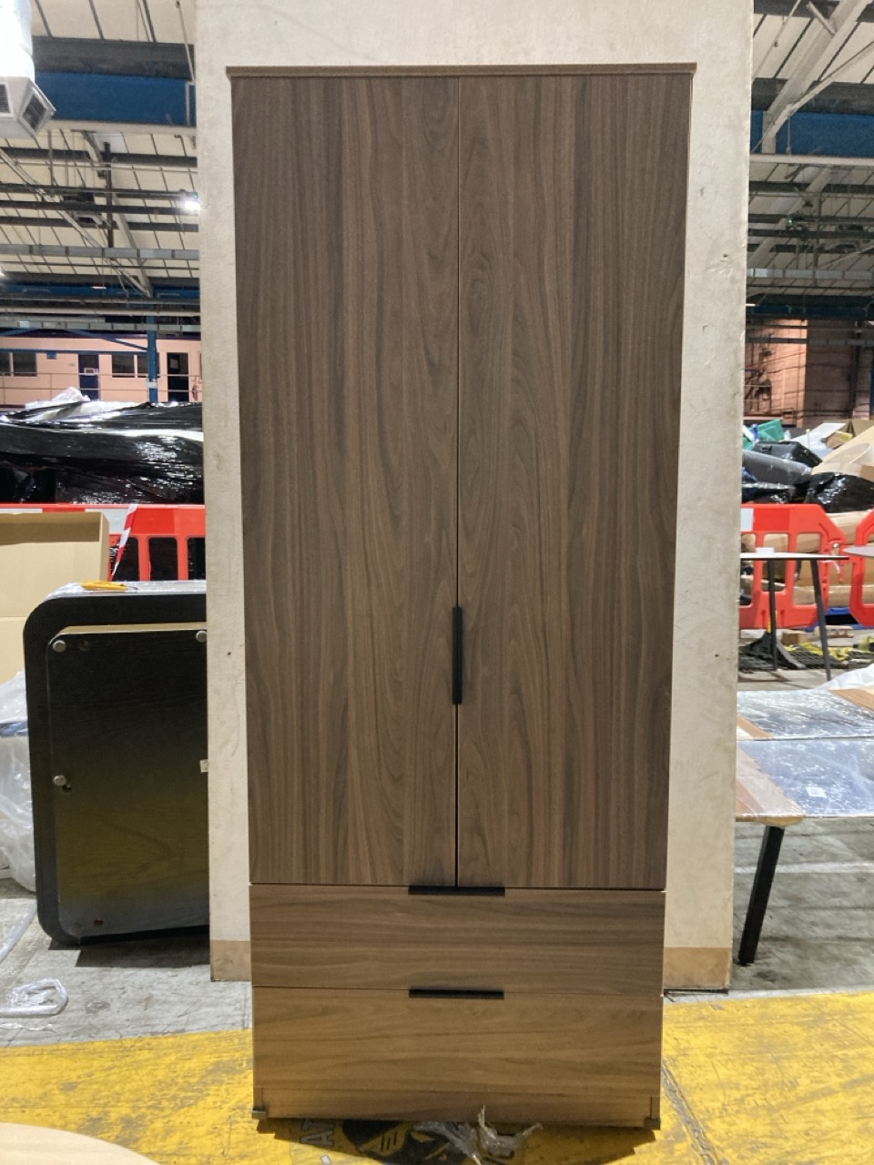 Lot 227  
            Birmingham - Collection or Delivery 

                
DAVID PHILLIPS CITY18 COMBI 2 DOOR/2 DRW WARDROBE IN WALNUT IN-26510D ORIGINAL RR...