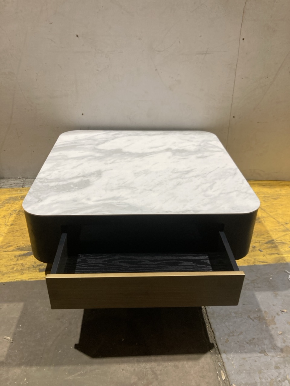 Lot 228  
            Birmingham - Collection or Delivery 

                
DAVID PHILLIPS SQUARE COFFEE TABLE IN GREY MARBLE/BLACK/GOLD ORIGINAL RRP £999