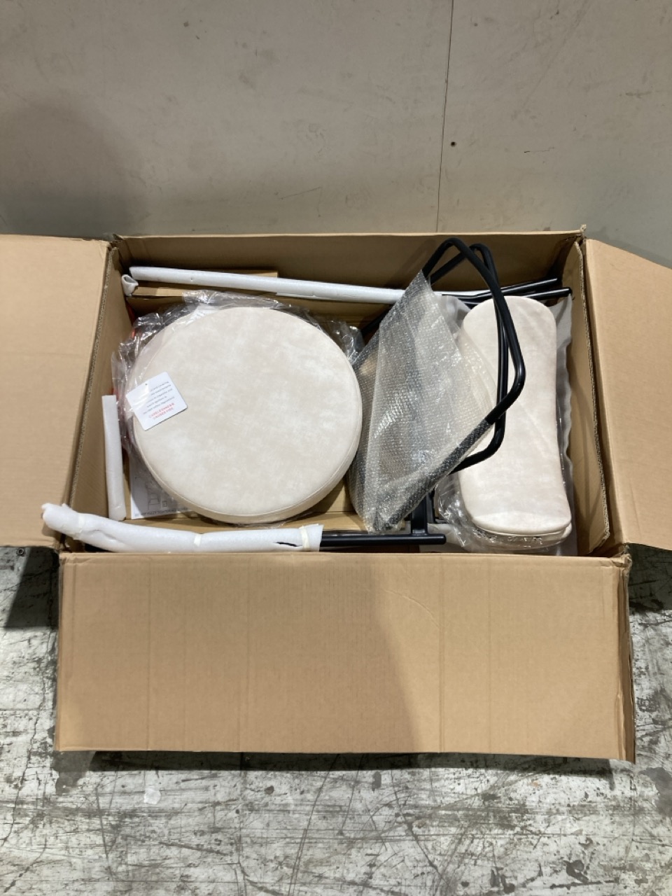 Lot 237  
            Birmingham - Collection or Delivery 

                
DAVID PHILLIPS MMILO DERBY STOOL IN CREAM ORIGINAL RRP £179