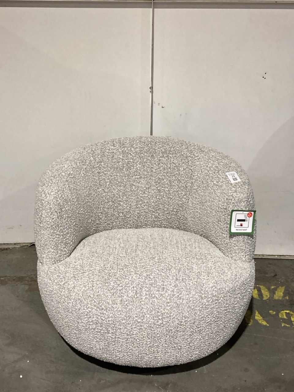 Lot 23  
            Birmingham - Collection or Delivery 

                
DAVID PHILLIPS R/KYLIE SWIVEL CHAIR IN GREY/BOUCLE IN-39089D ORIGINAL RRP £329