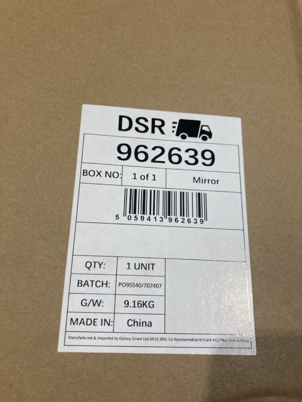 Lot 76  
            Birmingham - Collection Only 

                
DAVID PHILLIPS DOVER ORGANIC MIRROR IN BLACK ORIGINAL RRP £129