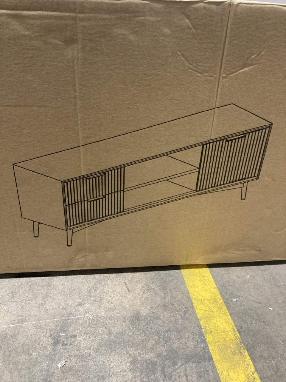 Lot 159  
            Birmingham - Collection or Delivery 

                
DAVID PHILLIPS NORTON FLUTED MEDIA UNIT IN BROWN ORIGINAL RRP £399