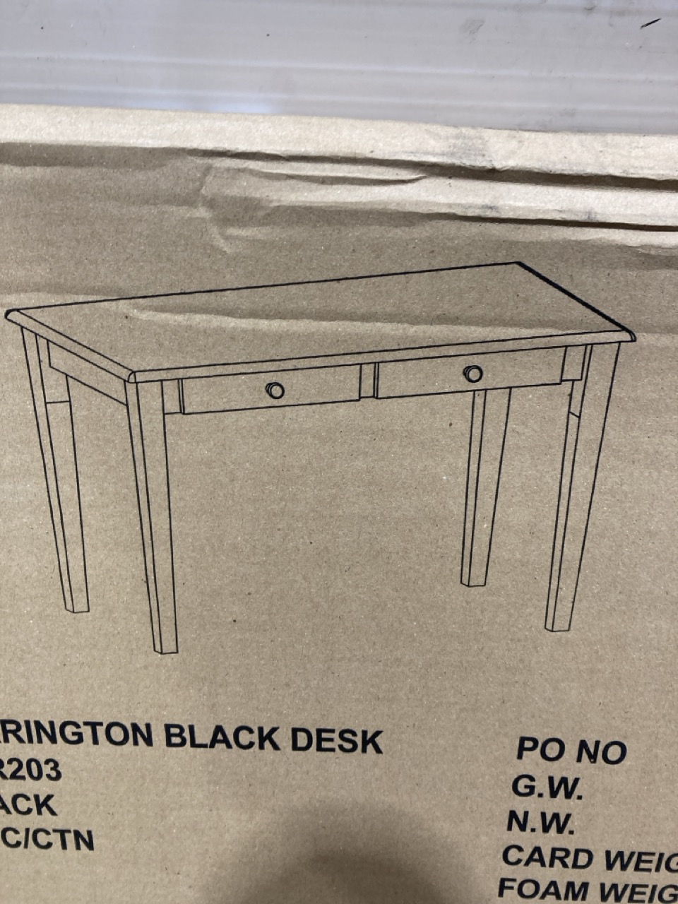 Lot 170  
            Birmingham - Collection or Delivery 

                
DAVID PHILLIPS CARRINGTON DESK IN BLACK ORIGINAL RRP £134