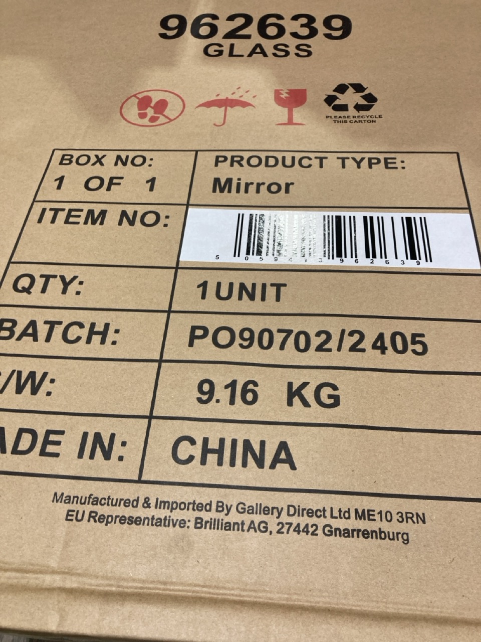 Lot 175  
            Birmingham - Collection Only 

                
DAVID PHILLIPS DOVER MIRROR IN ORGANIC BLACK ORIGINAL RRP £259