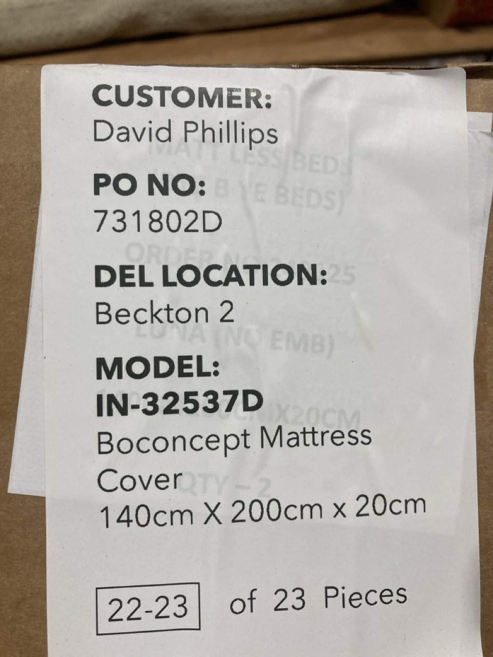 Lot 186  
            Birmingham - Collection or Delivery 

                
DAVID PHILLIPS BOCONCEPT DOUBLE MATTRESS COVER ORIGINAL RRP £180