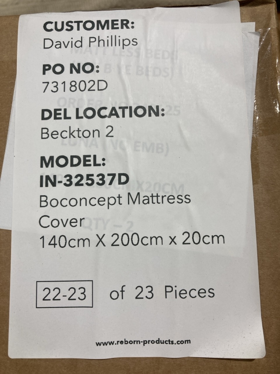 Lot 188  
            Birmingham - Collection or Delivery 

                
DAVID PHILLIPS BOCONCEPT DOUBLE MATTRESS COVER ORIGINAL RRP £180