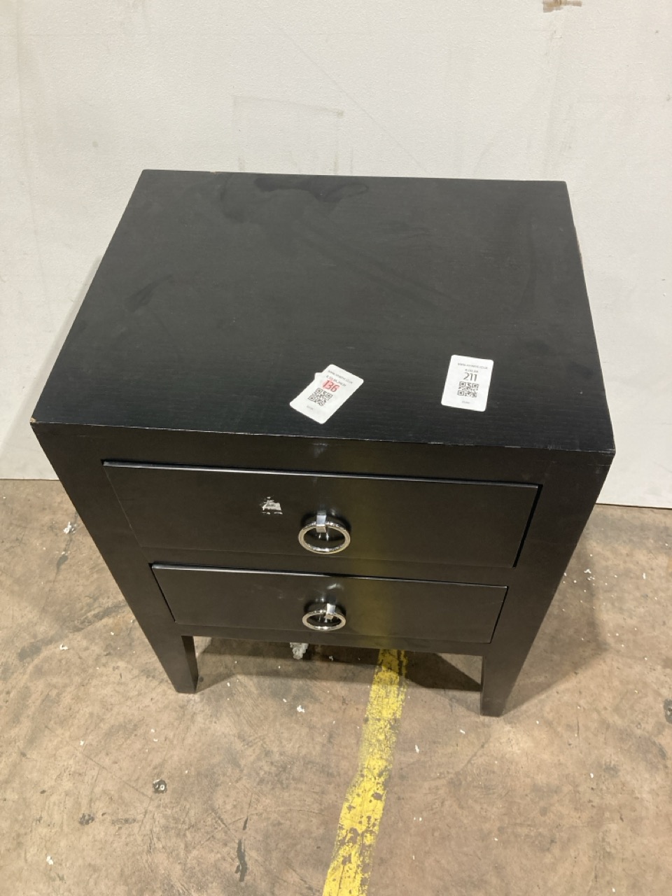 Lot 211  
            Birmingham - Collection or Delivery 

                
DAVID PHILLIPS CHELSEA 2DRW BEDSIDE TABLE IN WENGE ORIGINAL RRP £265