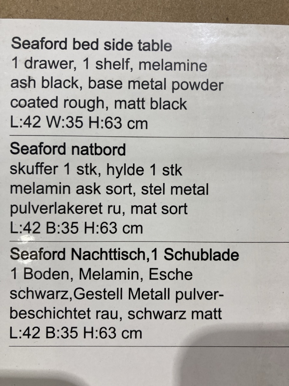 Lot 222  
            Birmingham - Collection or Delivery 

                
DAVID PHILLIPS 2X SEAFORD 1DRW/1SHELF BEDSIDE TABLE IN ASH BLACK ORIGINAL RRP £97