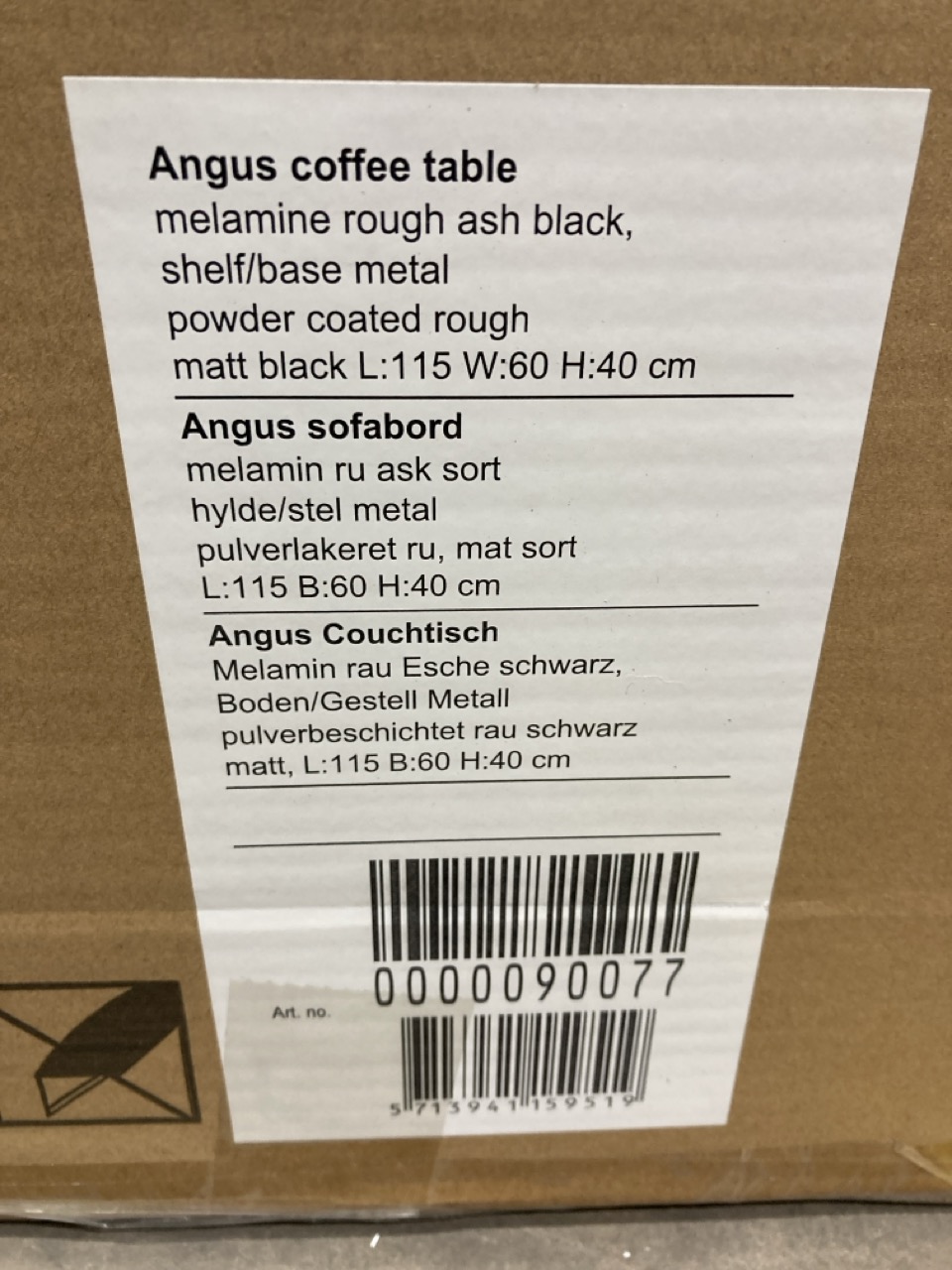 Lot 223  
            Birmingham - Collection or Delivery 

                
DAVID PHILLIPS ANGUS COFFEE TABLE IN ASH BLACK ORIGINAL RRP £150