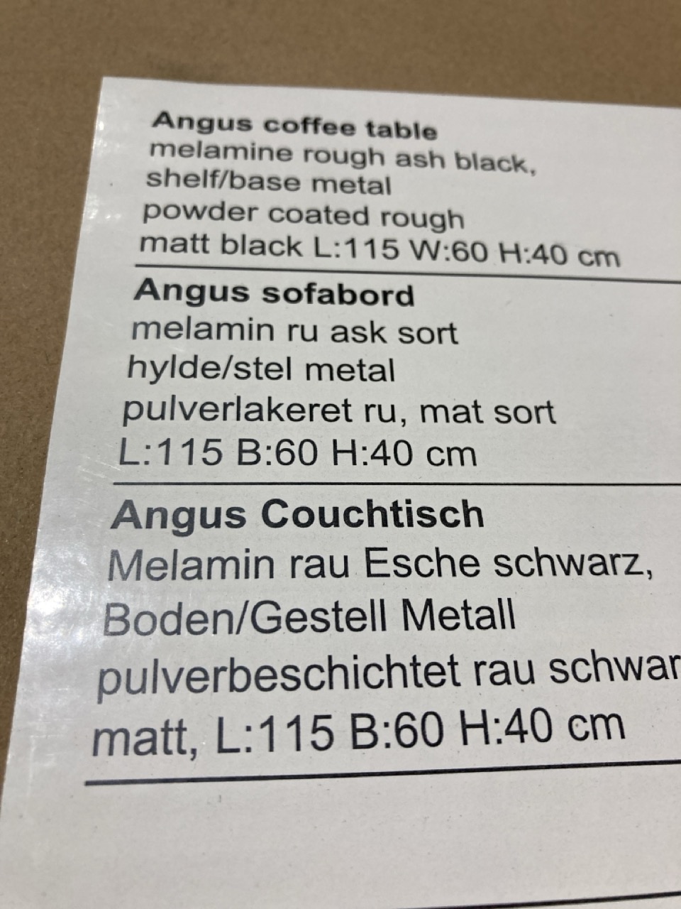 Lot 224  
            Birmingham - Collection or Delivery 

                
DAVID PHILLIPS ANGUS COFFEE TABLE IN ASH BLACK ORIGINAL RRP £150