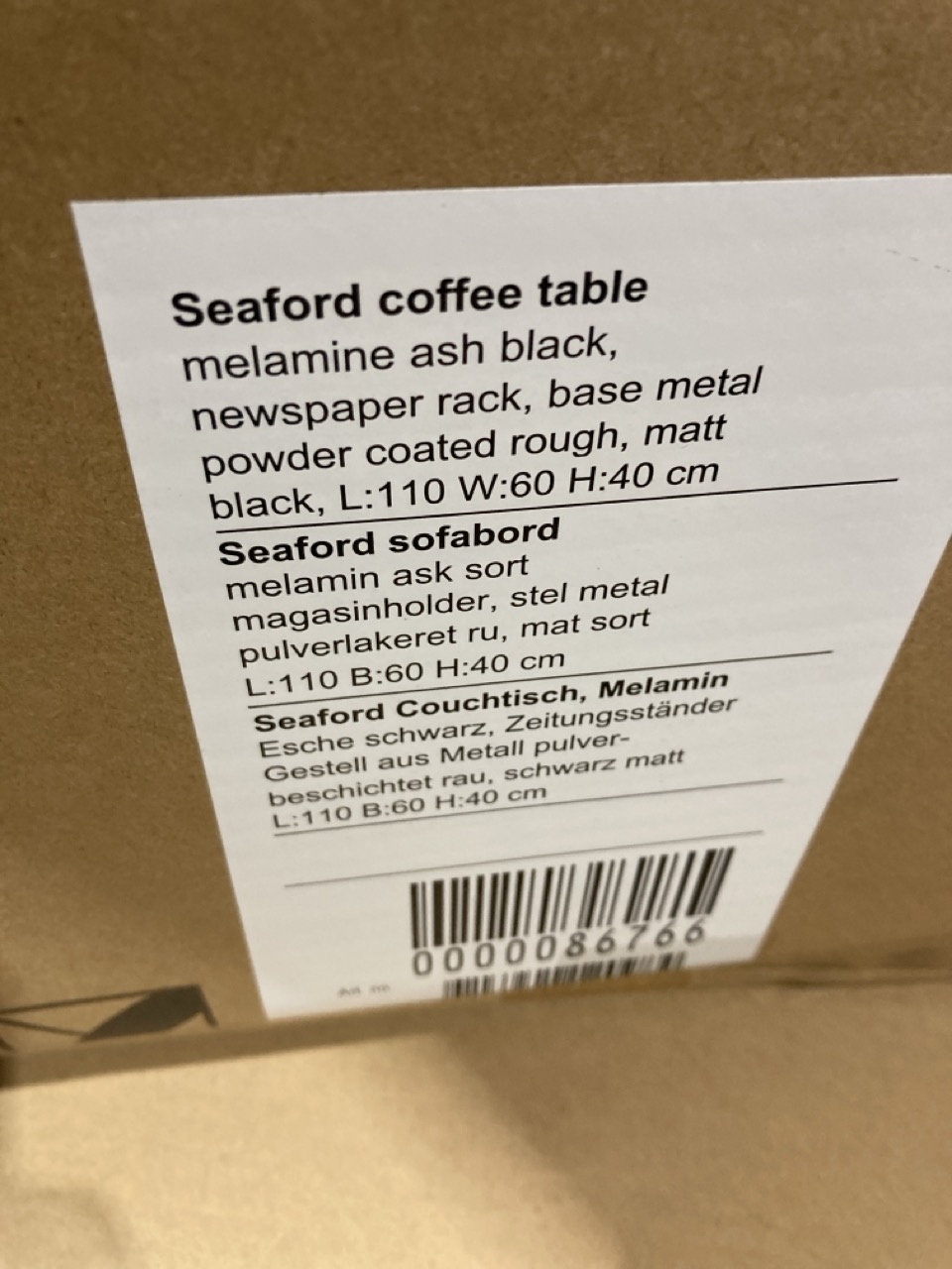 Lot 231  
            Birmingham - Collection or Delivery 

                
DAVID PHILLIPS SEAFORD COFFEE TABLE IN ASH BLACK ORIGINAL RRP £349