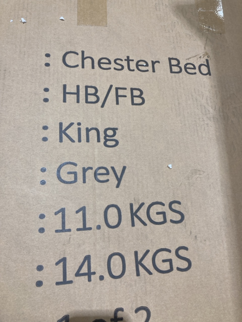 Lot 238  
            Birmingham - Collection or Delivery 

                
DAVID PHILLIPS LION FURNITURE CHESTER KINGSIZE BEDFRAME IN GREY ORIGINAL RRP £300
