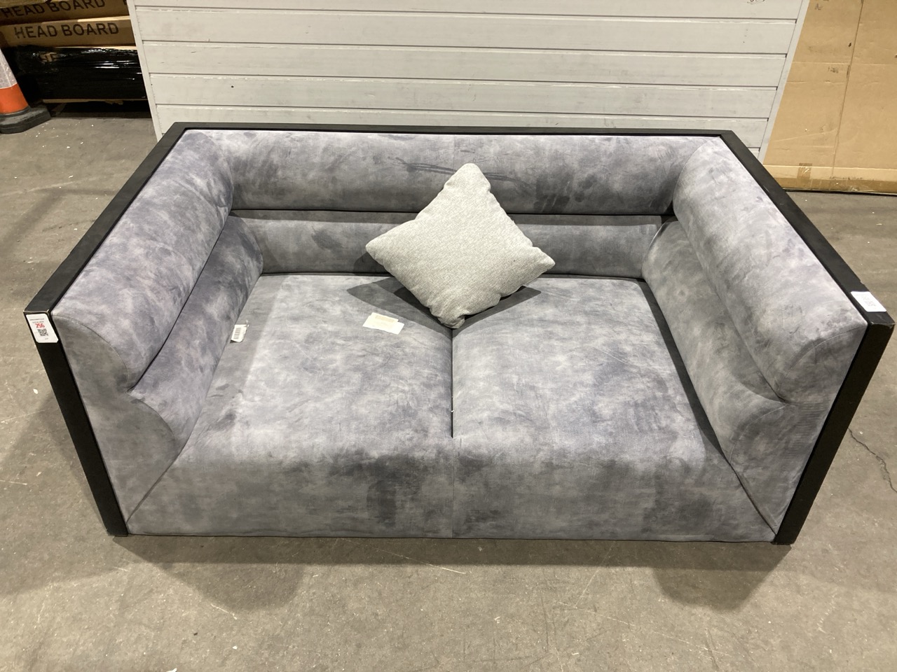 Lot 261  
            Birmingham - Collection or Delivery 

                
DAVID PHILLIPS PHOEBE 2 SEATER AMOUR SOFA IN GREY/BLACK ORIGINAL RRP £2729