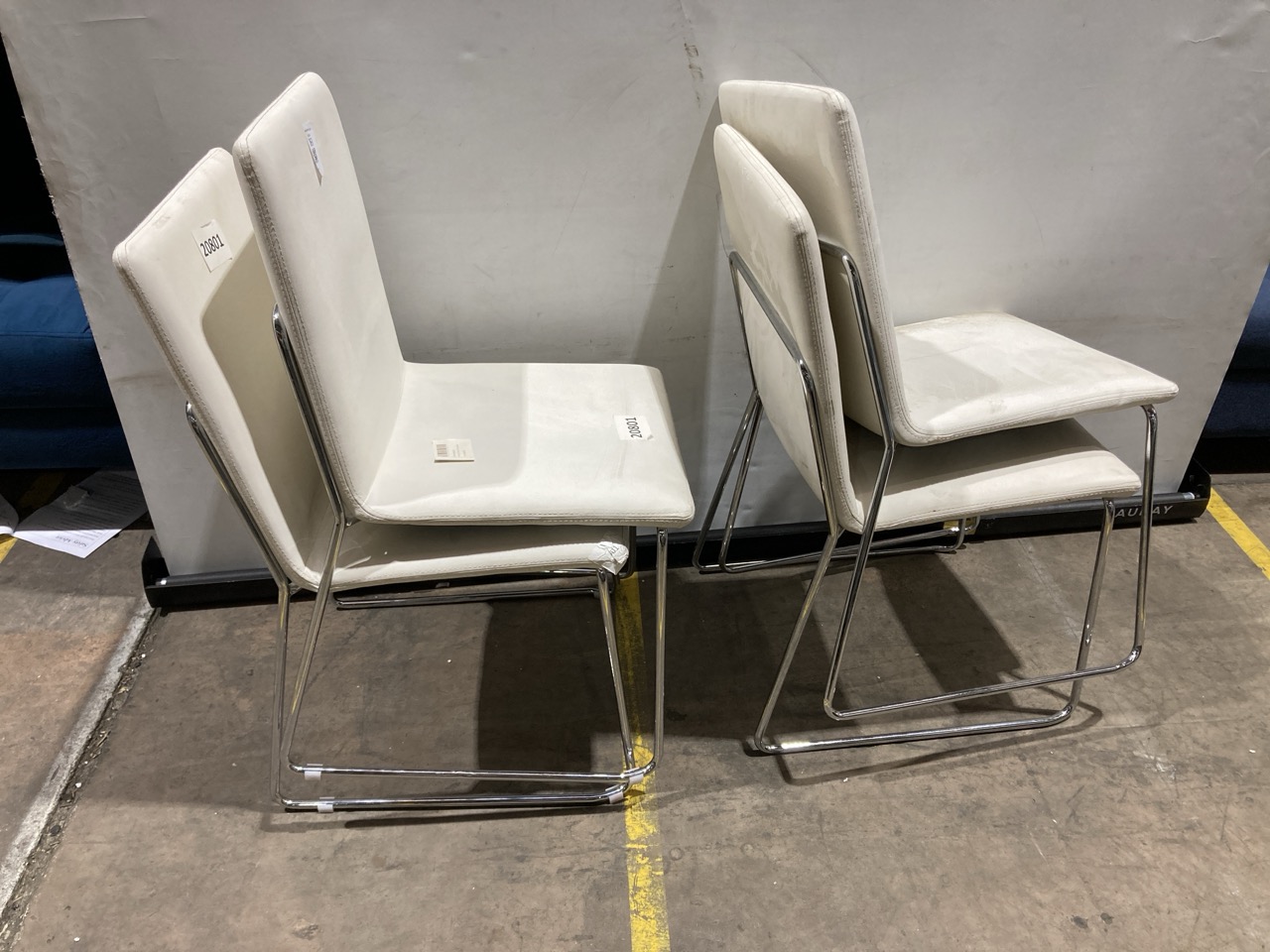 Lot 263  
            Birmingham - Collection or Delivery 

                
DAVID PHILLIPS 4X KIRKBY DINING CHAIR IN PU WHITE IR-20692D