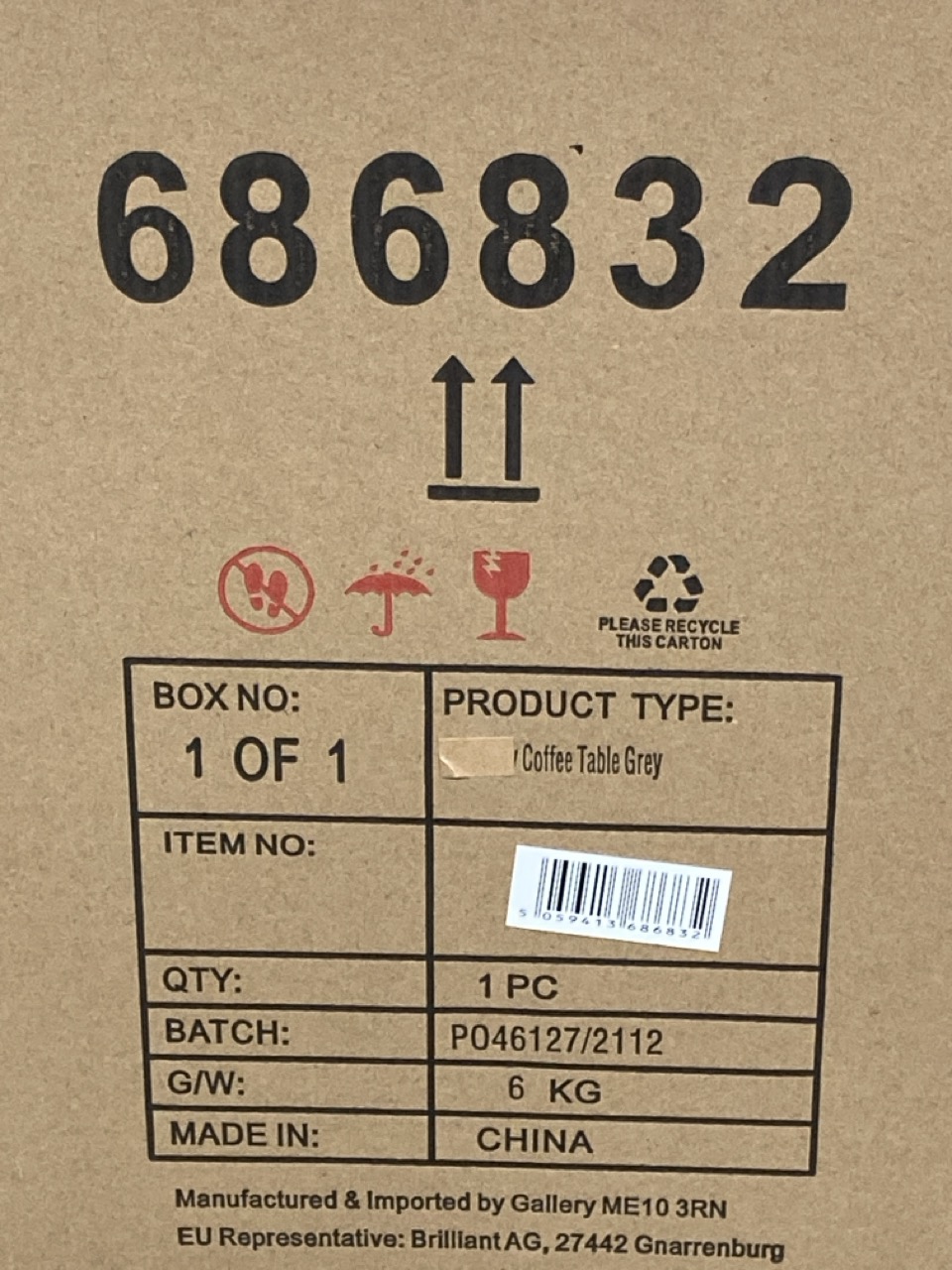 Lot 281  
            Birmingham - Collection or Delivery 

                
DAVID PHILLIPS COMAAC CIRCLE COFFEE TABLE IN GREY IN-39102D ORIGINAL RRP £99