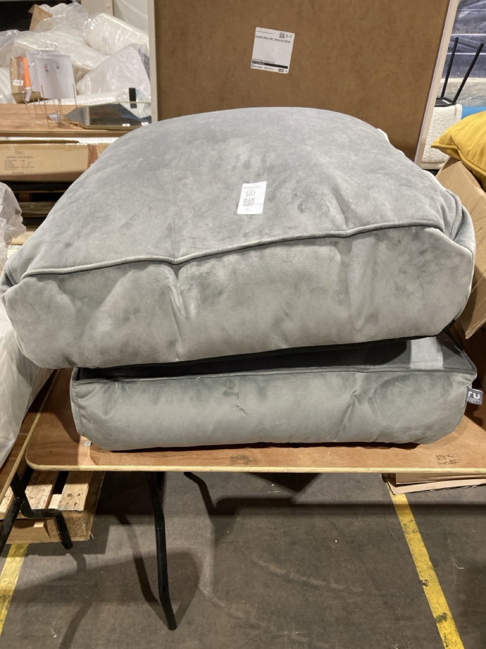 Lot 307  
            Birmingham - Collection or Delivery 

                
DAVID PHILLIPS 2X RU COMFY FLOOR CUSHIONS IN GREY