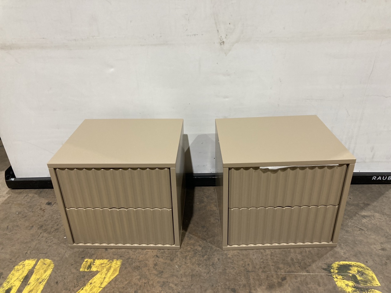 Lot 372  
            Birmingham - Collection or Delivery 

                
DAVID PHILLIPS 2X CECILIA 2DRW BEDSIDE TABLE IN SCALLOP TAUPE IN-41177D ORIGINAL ...