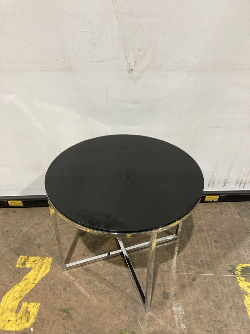 Lot 381  
            Birmingham - Collection or Delivery 

                
DAVID PHILLIPS CROSS ROUND LAMP TABLE IN BLACK IR-03151D ORIGINAL RRP £59