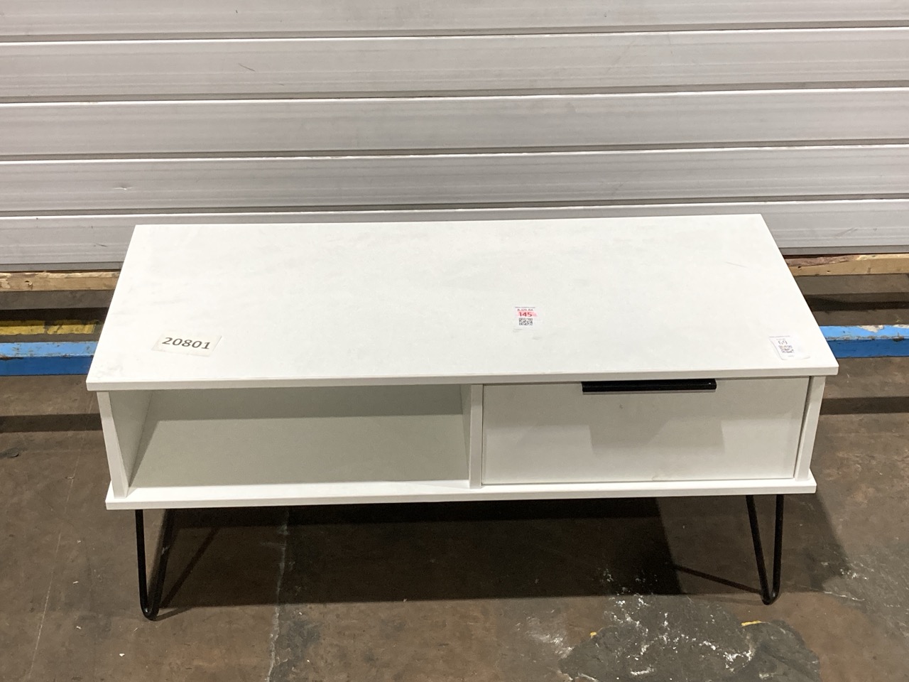 Lot 69  
            Birmingham - Collection or Delivery 

                
DAVID PHILLIPS LEON 1DRW/1SHELF MEDIA UNIT IN WHITE IR-29142D ORIGINAL RRP £209