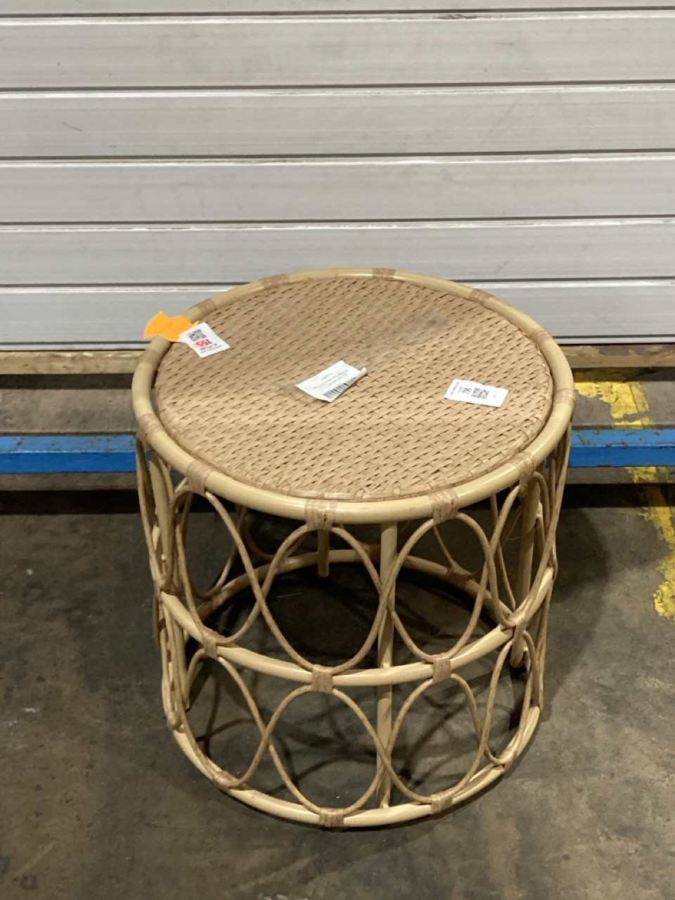Lot 78  
            Birmingham - Collection or Delivery 

                
DAVID PHILLIPS CABANA FAUX RATTAN DRUM TABLE IR-41049D ORIGINAL RRP £205