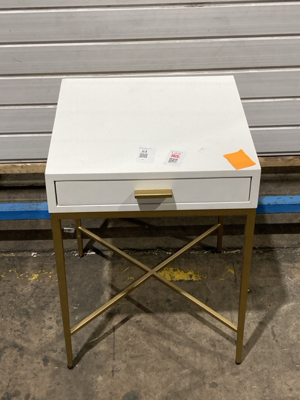 Lot 84  
            Birmingham - Collection or Delivery 

                
DAVID PHILLIPS BERKLEY BEDSIDE TABLE IN WHITE/GOLD IR-31981D ORIGINAL RRP £472