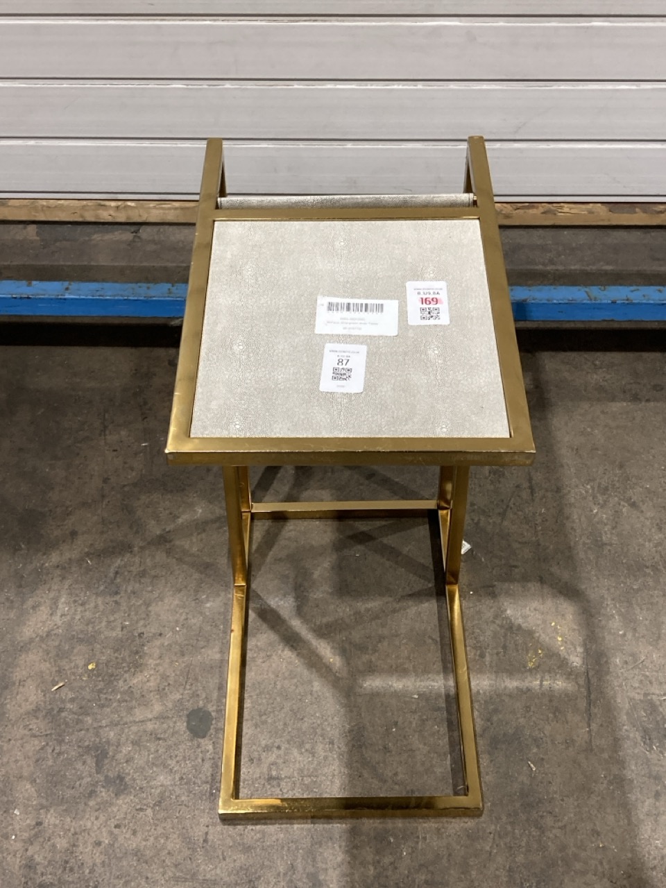 Lot 87  
            Birmingham - Collection or Delivery 

                
DAVID PHILLIPS FAUX SHARGREEN SIDE TABLE IR-41577D ORIGINAL RRP £139