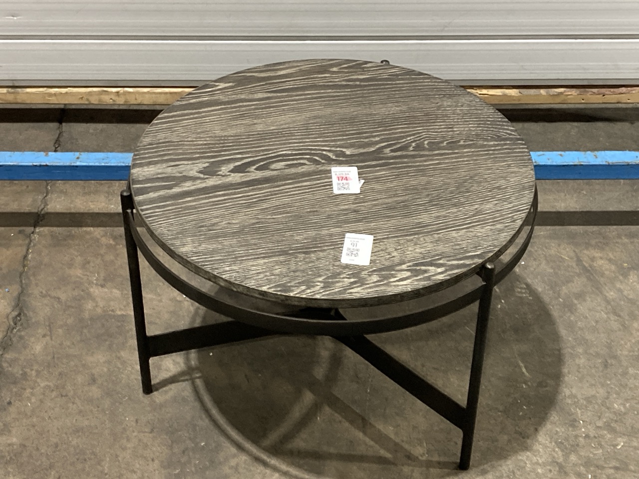 Lot 91  
            Birmingham - Collection or Delivery 

                
DAVID PHILLIPS BAGO ROUND COFFEE TABLE IN BLACK/OAK IR-31539D ORIGINAL RRP £389
