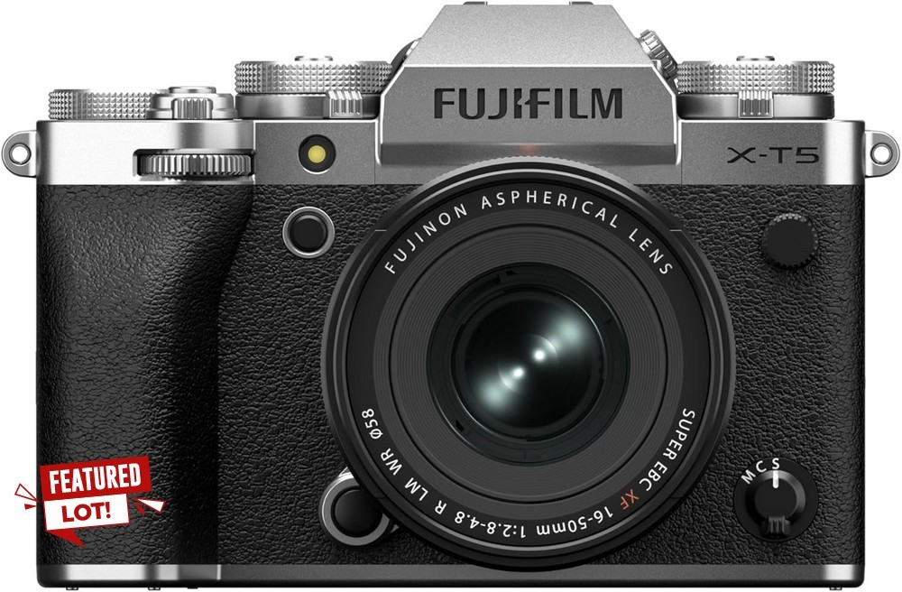 Lot 126  
            Chesterfield Tech - Parcel Delivery Only 

                
FUJIFILM X-T5 SV + XF16-50MM KIT CAMERA (ORIGINAL RRP - £2049.00) IN SILVER. (WIT...