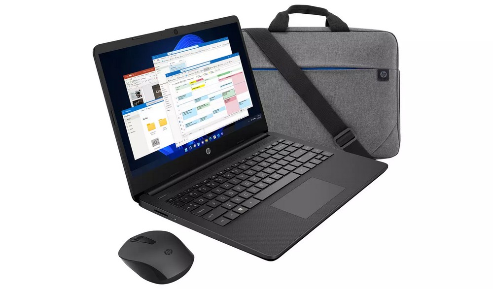 Lot 47  
            Chesterfield Tech - Parcel Delivery Only 

                
HP 4S-DQ0011NA 128GB LAPTOP (ORIGINAL RRP - £299) IN BLACK. ((W5PYD)). INTEL PENI...