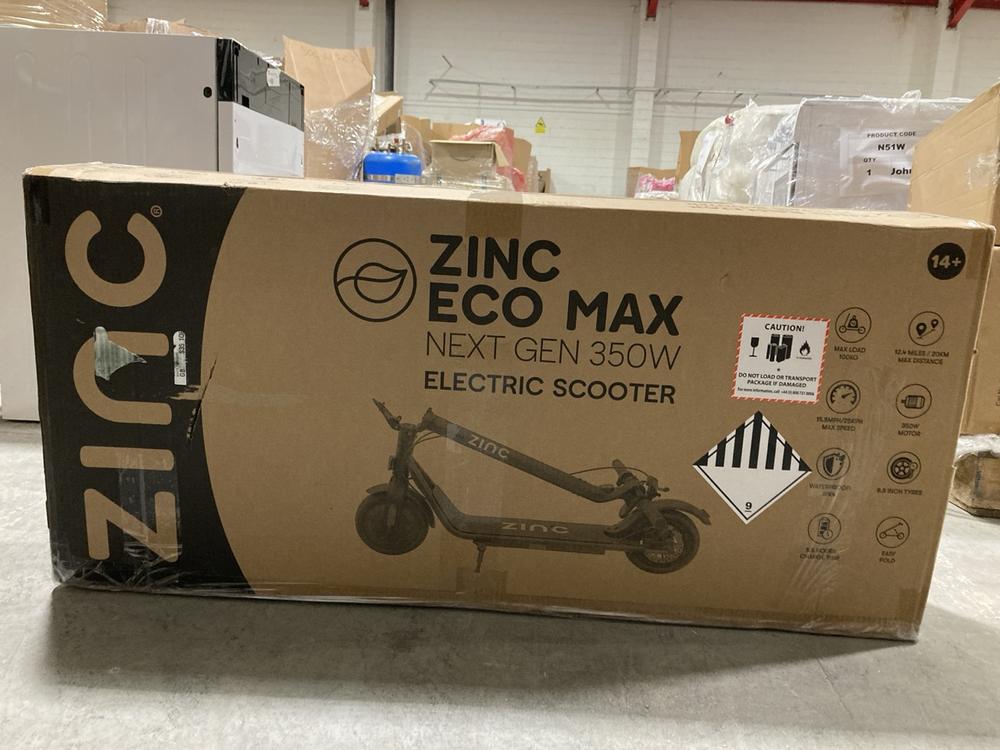 Lot 1013  
            Chesterfield SR40 - Collection 

                
ZINC EGO MAX ELECTRIC SCOOTER ORIGINAL RRP- £349 (COLLECTION ONLY) (LOCATION: SR42)